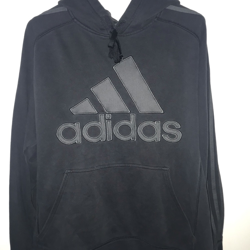 I’m selling an gray and black adidas hoddie.